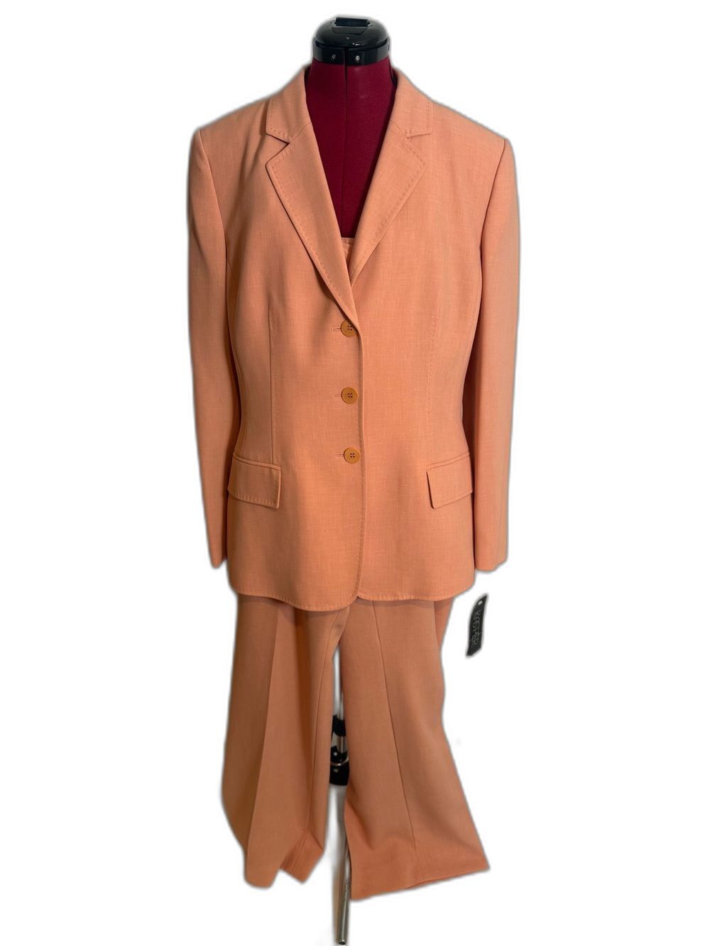 NWT Kasper Pantsuit Women's Size 14 Peach 2-Piece Set Blazer & Pants